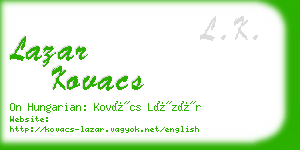 lazar kovacs business card